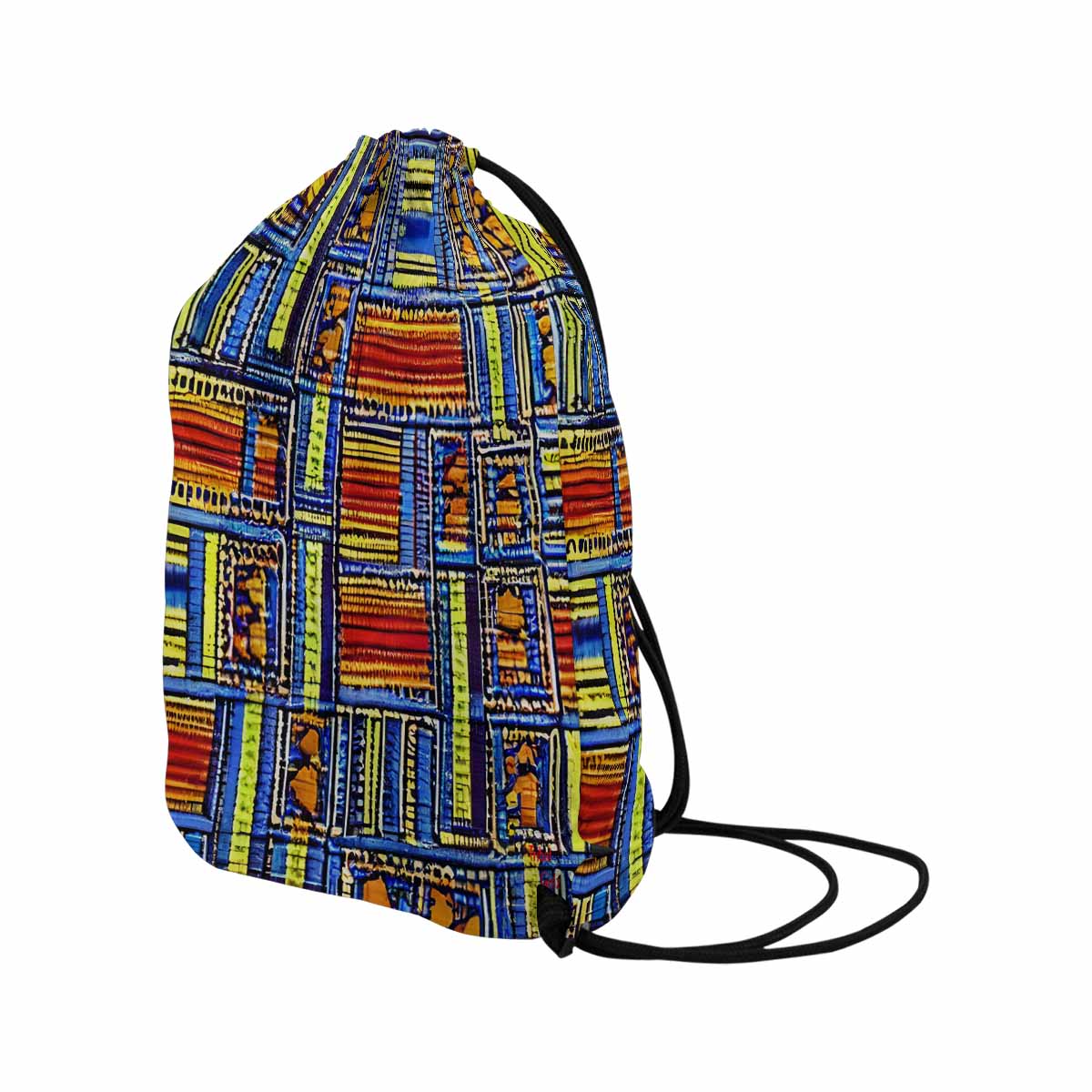 African artsy drawstring sling bag, design 09