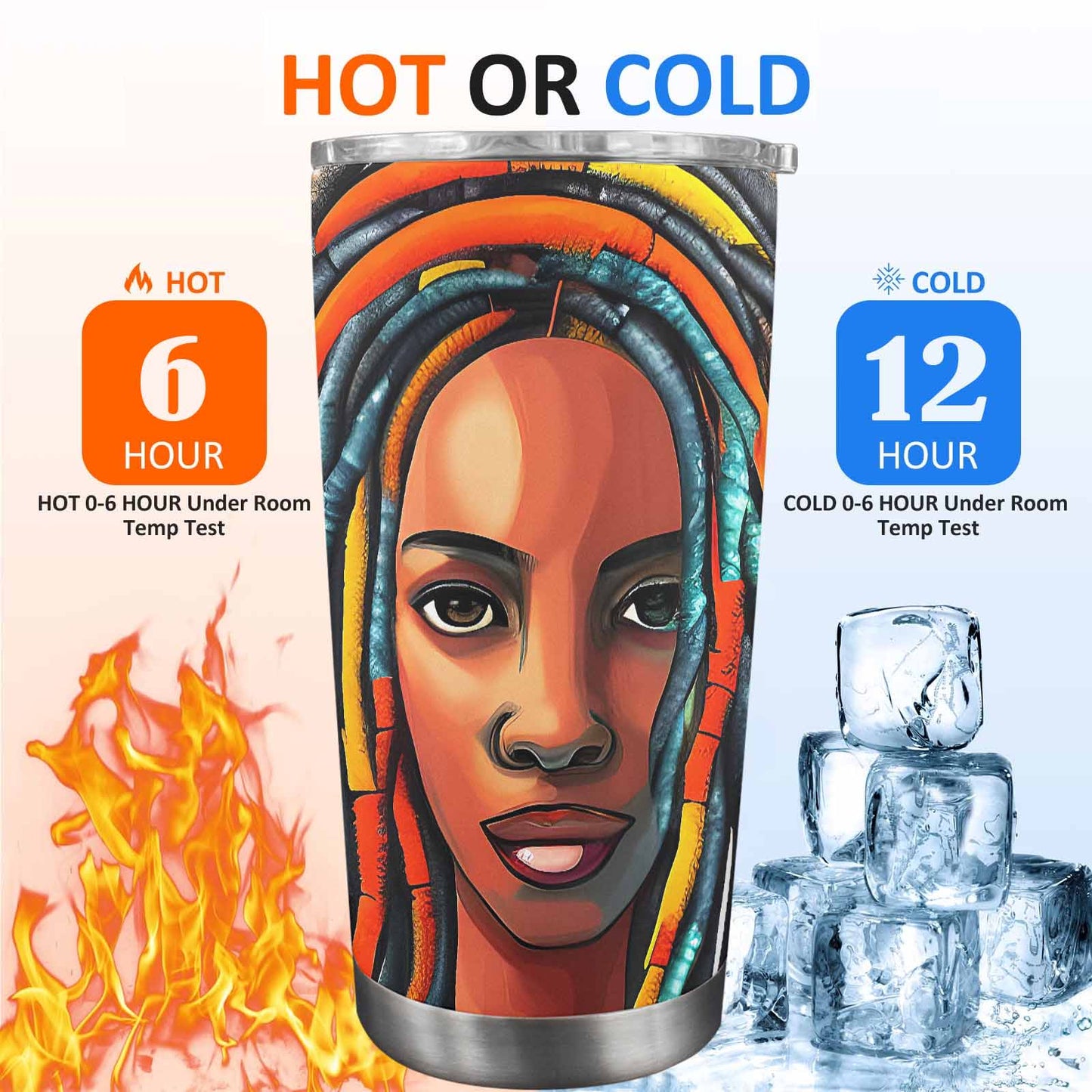 Dreads & Braids, Transparent Tumbler, mug, african tribal, outline BL, Fulangiara 8