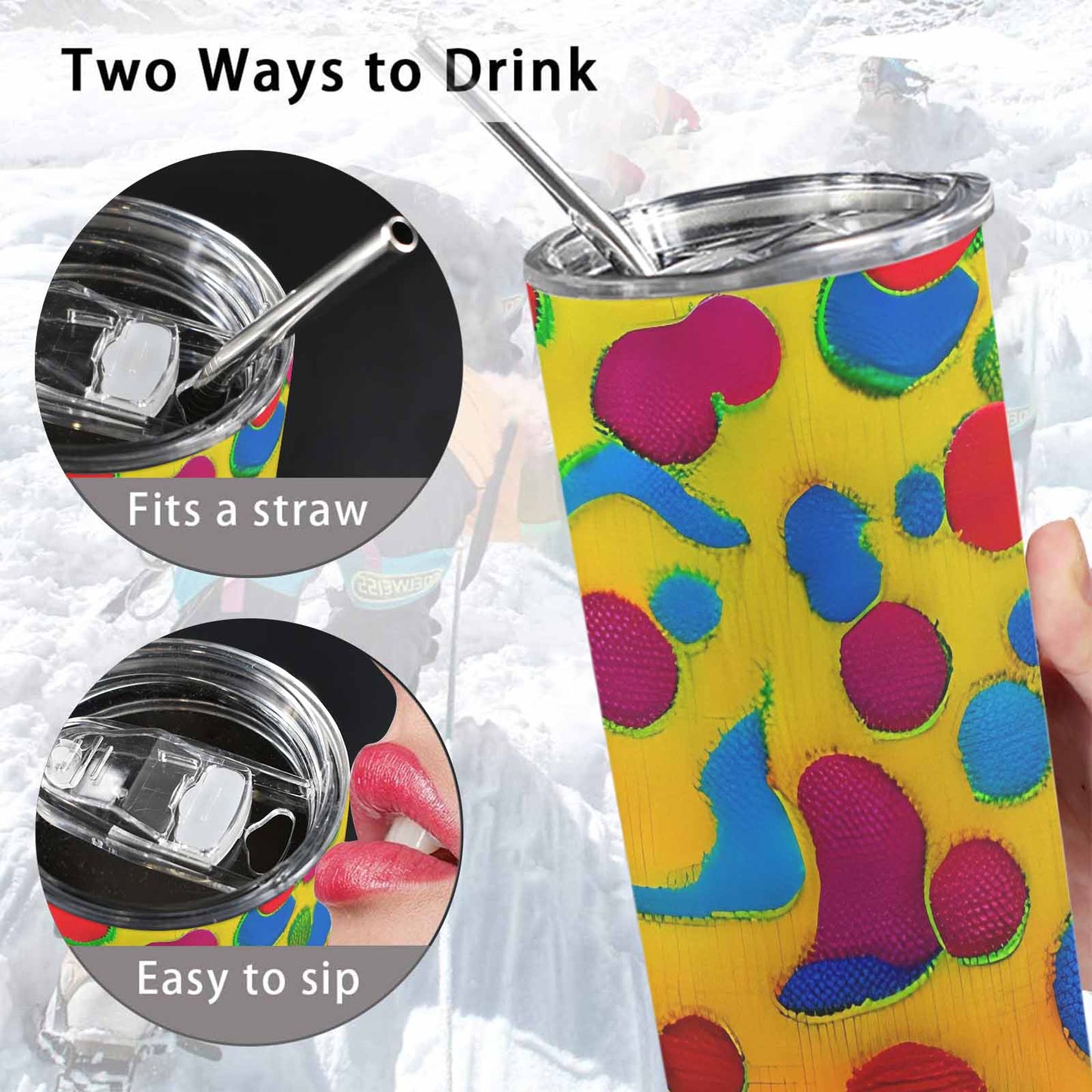 African Art, tall stainless steel insulated tumbler, travel mug, design 06