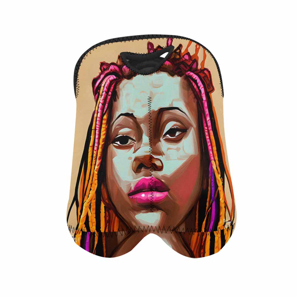 Dreads & Braids, 2 bottle wine bag, picnic or gift, african tribalgirlz Fulangiara 11