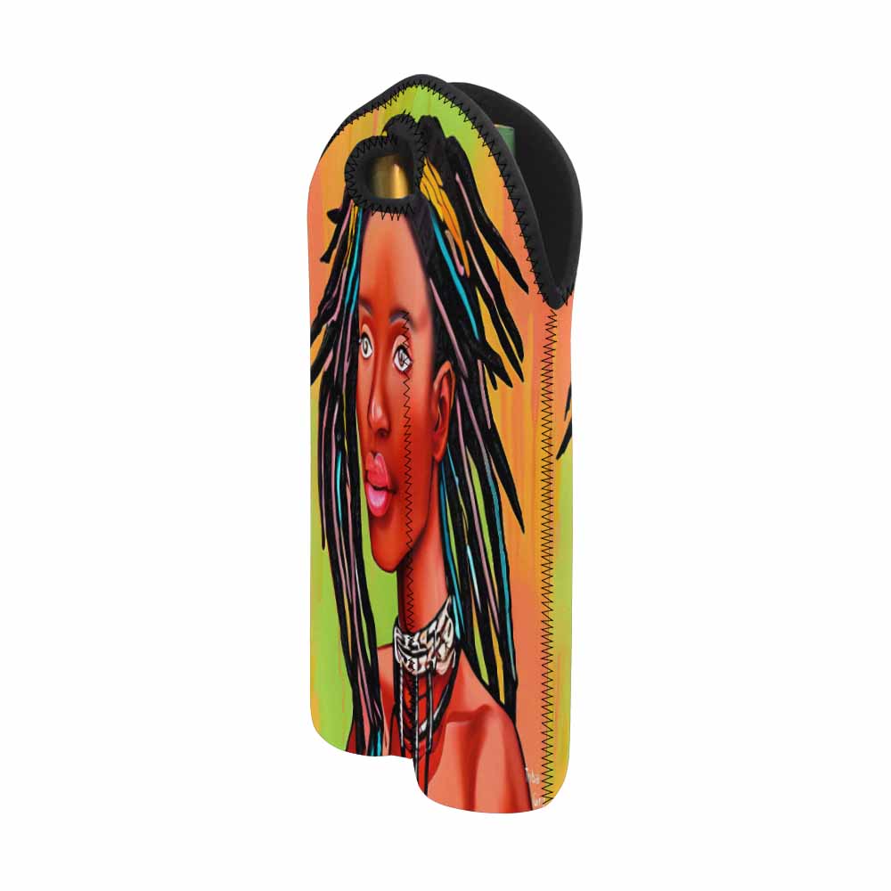 Dreads & Braids, 2 bottle wine bag, picnic or gift, african tribalgirlz Fulangiara 13