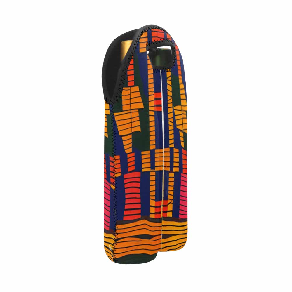 African Art, chic 2 bottle wine bag, design 18