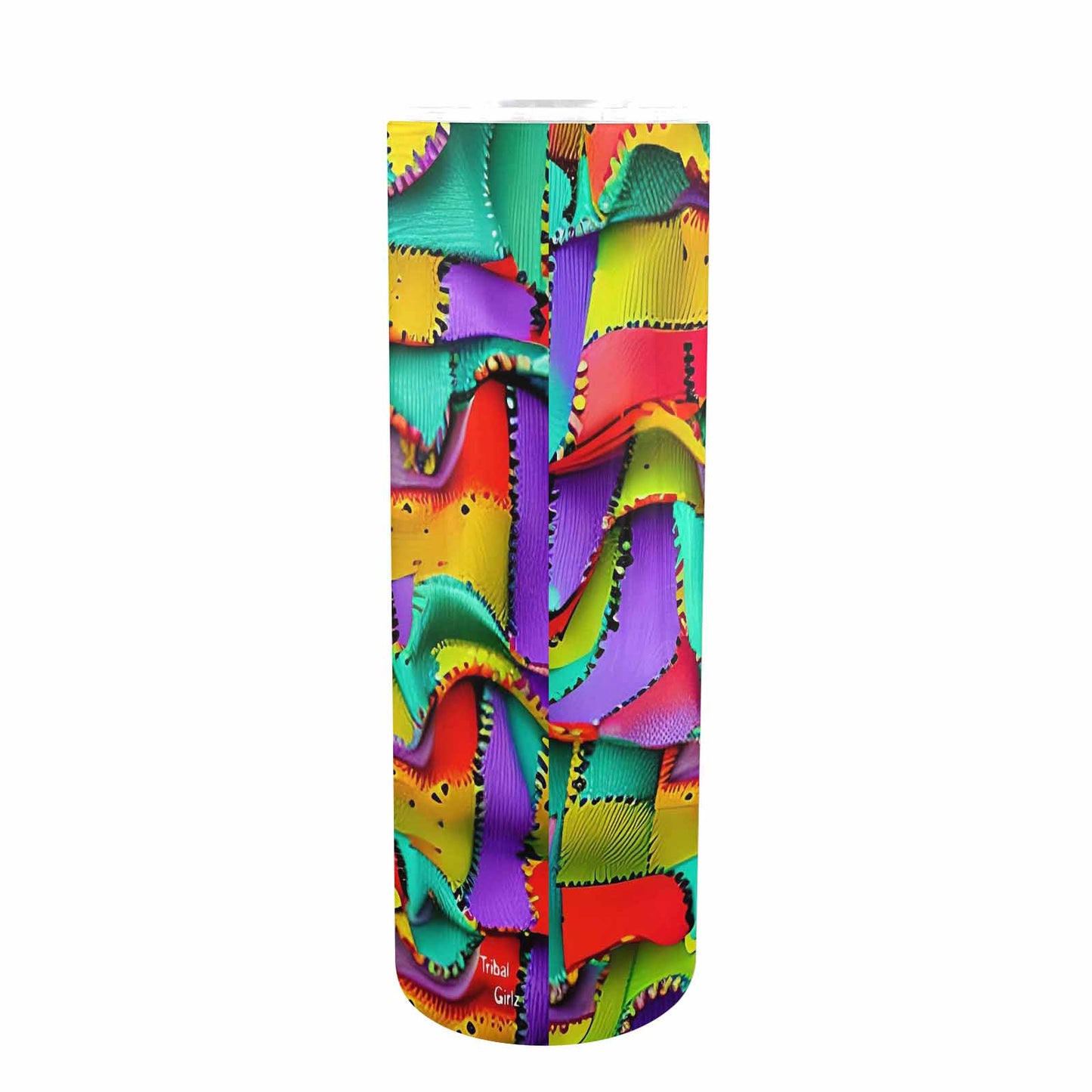 African Art, tall stainless steel insulated tumbler, travel mug, design 05