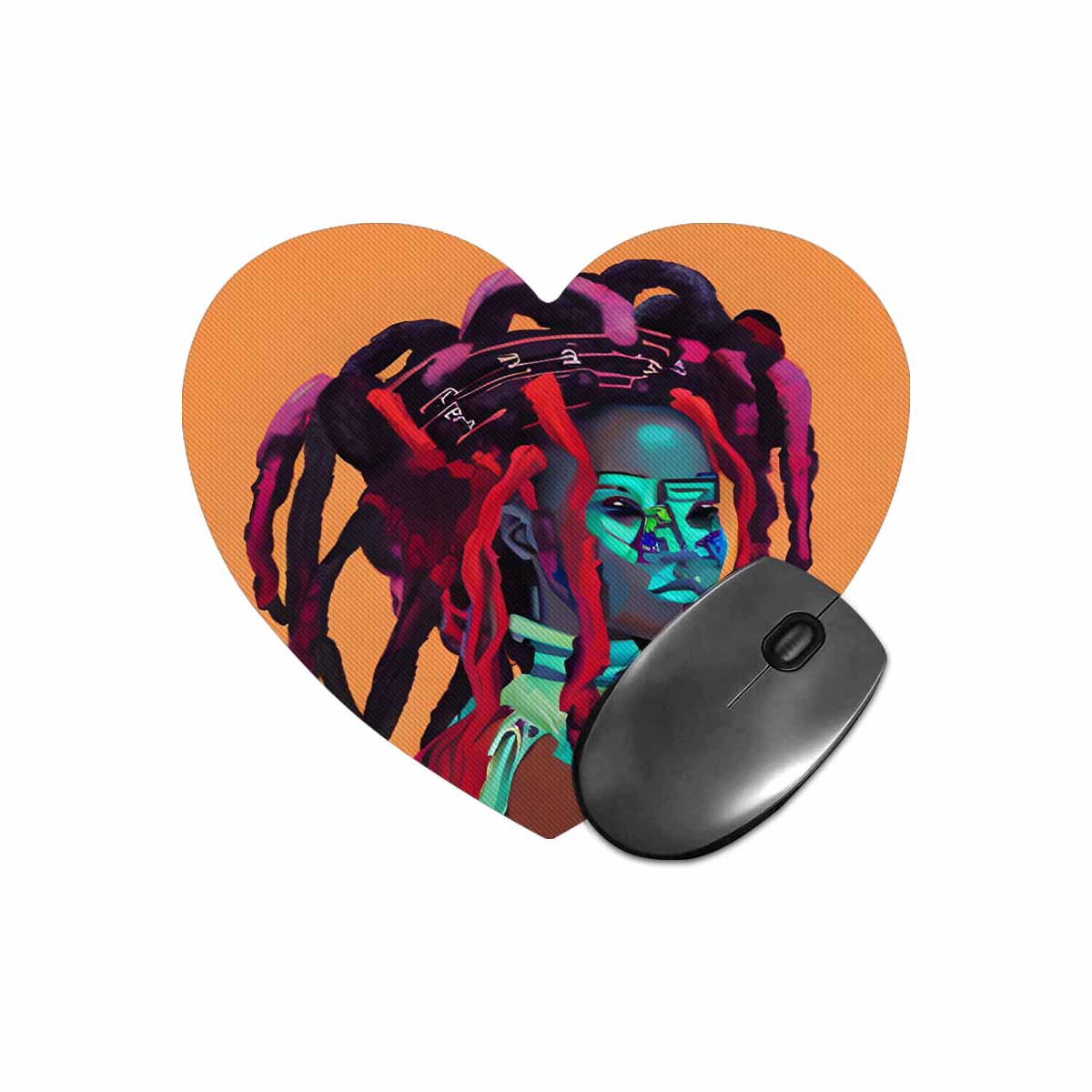 Dreads & Braids, heart shape mouse pad, Fulangiara 7