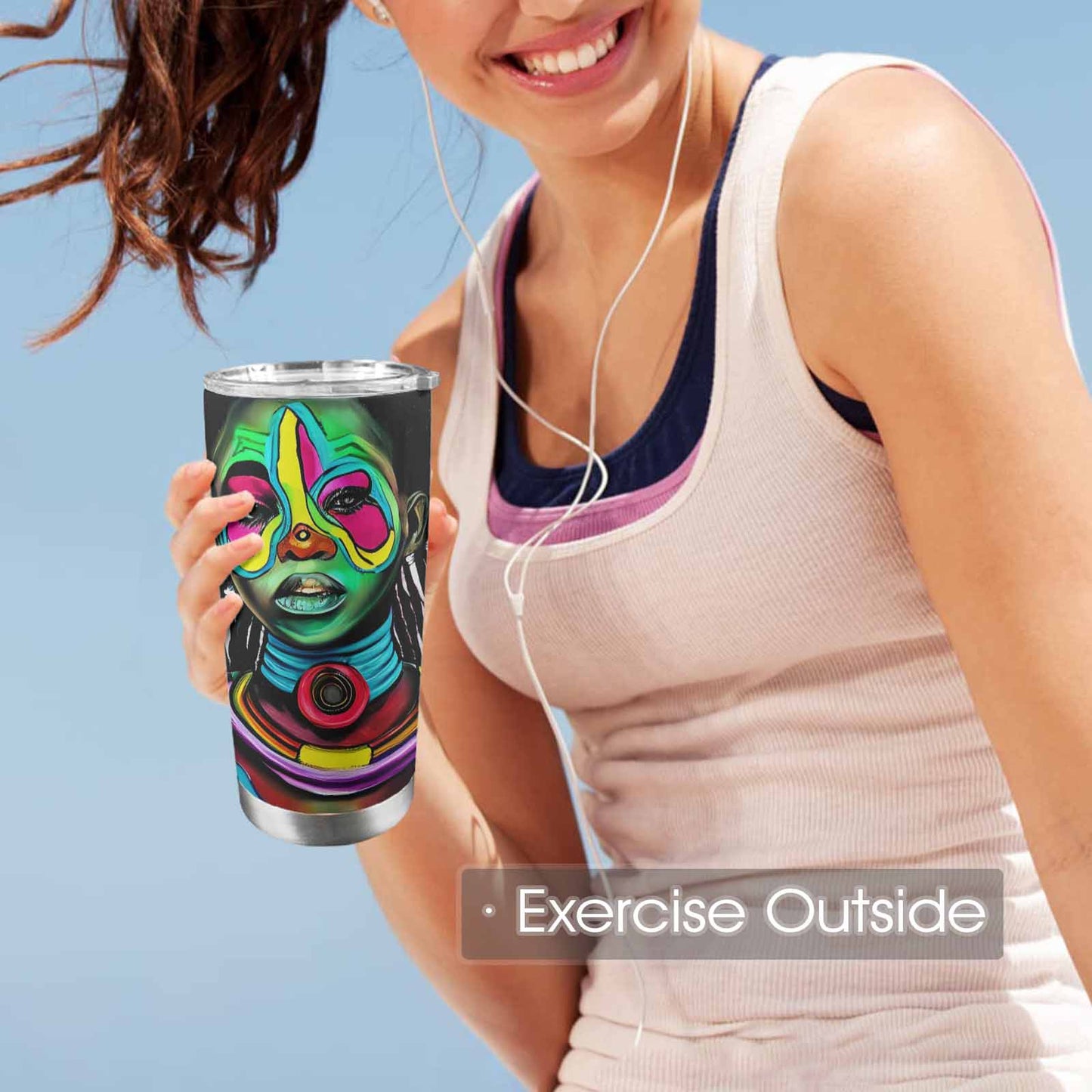Dreads & Braids, Transparent Tumbler, mug, african tribal, outline MCL, Fulangiara 17