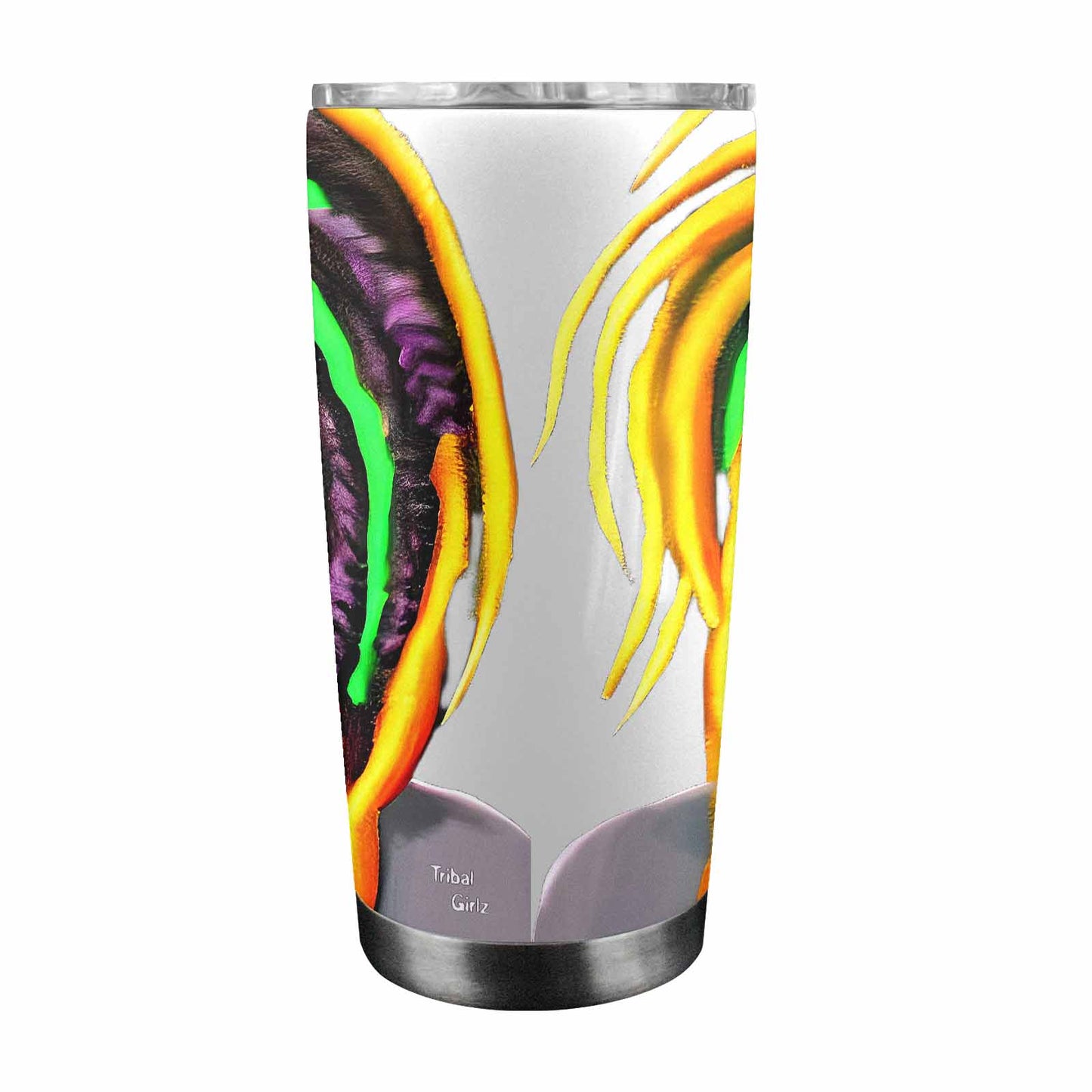 Dreads & Braids, Transparent Tumbler, mug, african tribal, outline MCL, Fulangiara 28