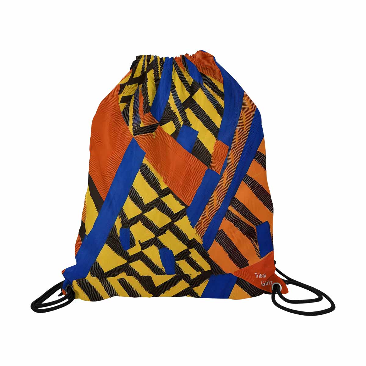 African artsy drawstring sling bag, design 03
