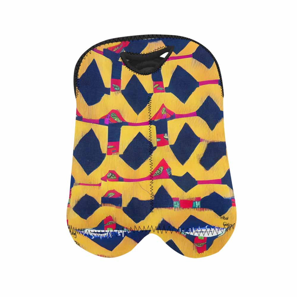 African Art, chic 2 bottle wine bag, design 35