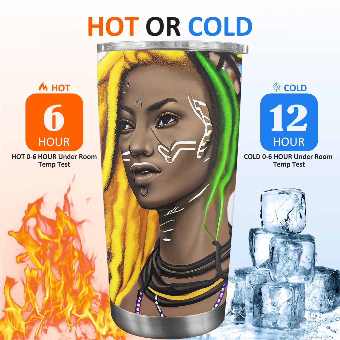 Dreads & Braids, Transparent Tumbler, mug, african tribal, outline MCL, Fulangiara 1