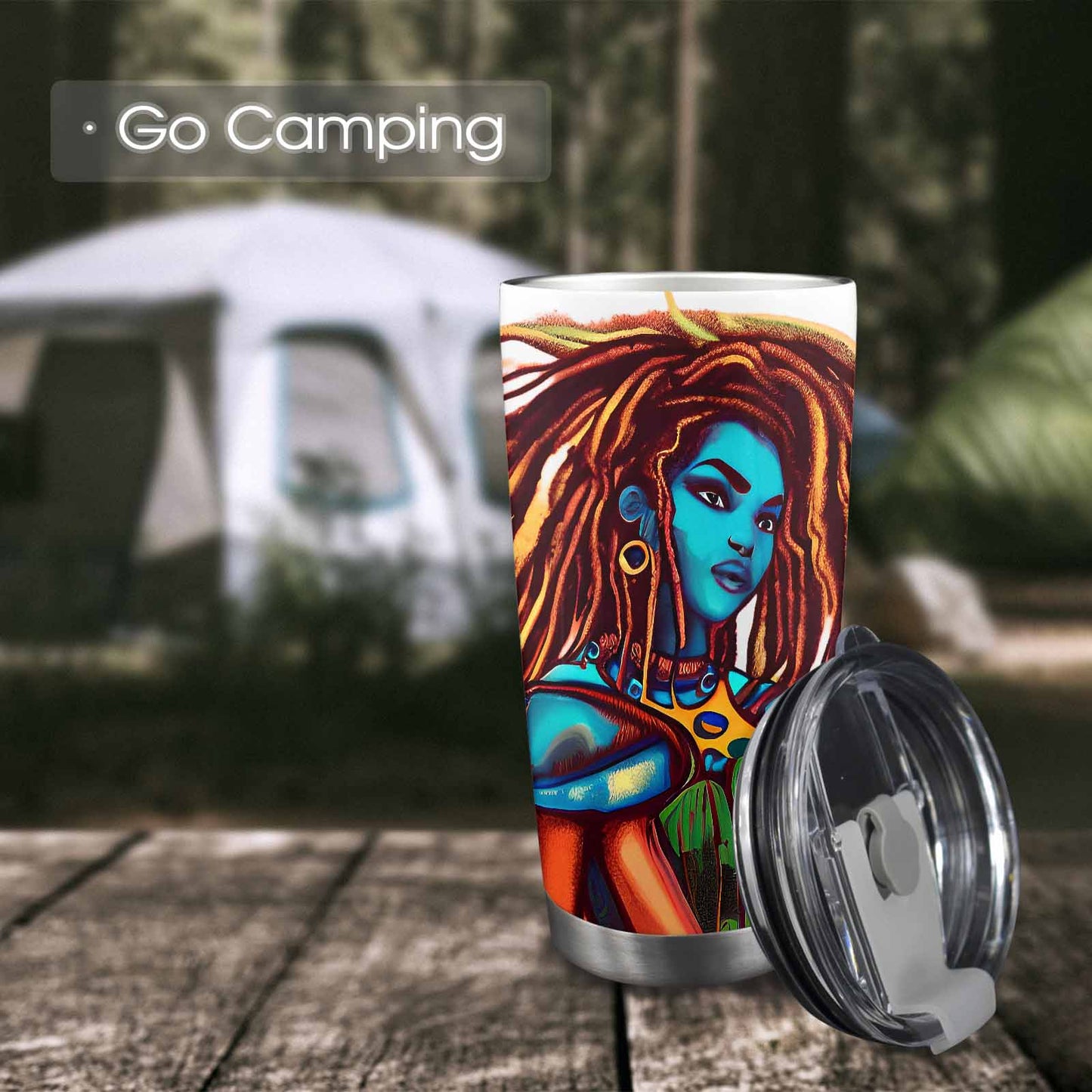 Dreads & Braids, Transparent Tumbler, mug, african tribal, outline BL, Fulangiara 30