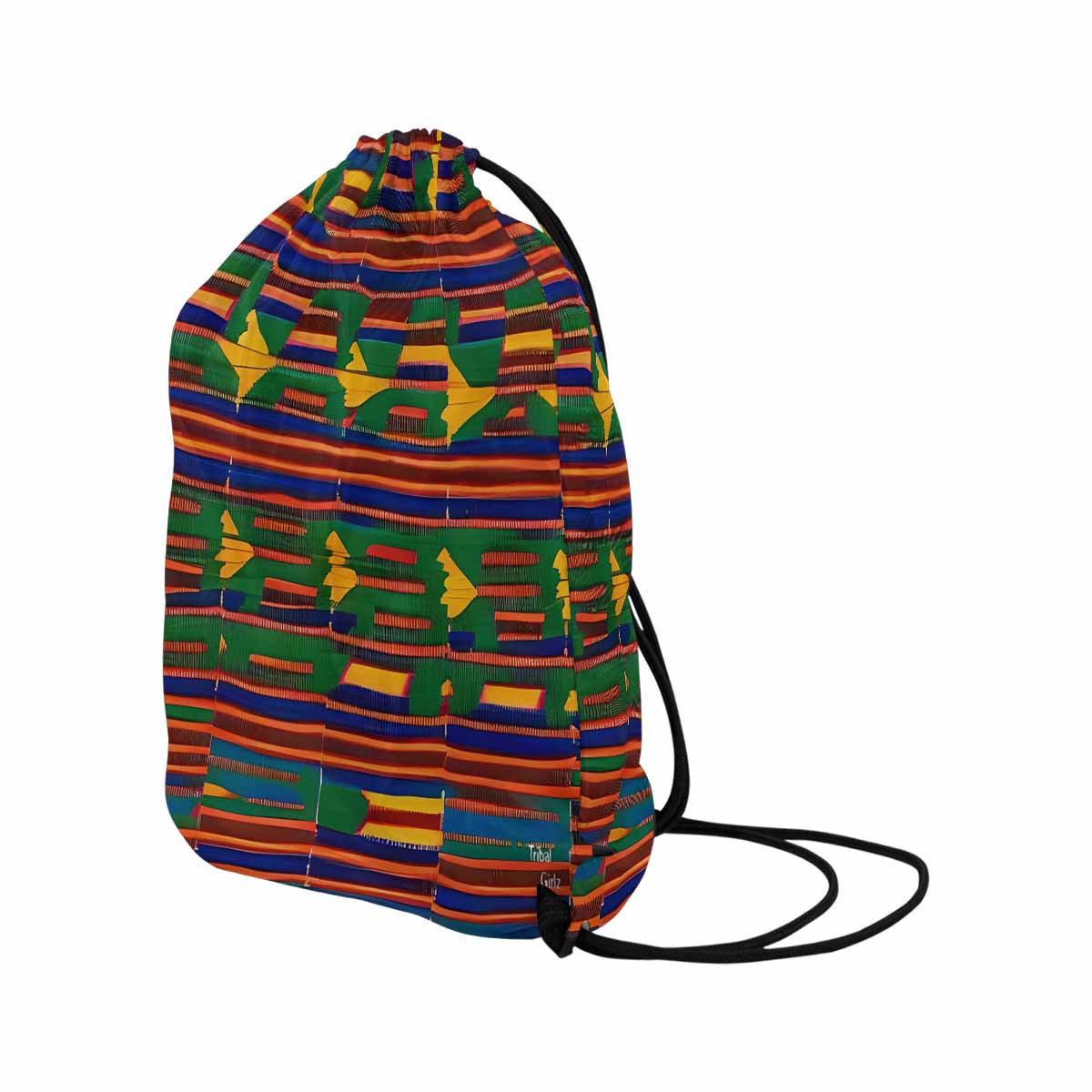 African artsy drawstring sling bag, design 07