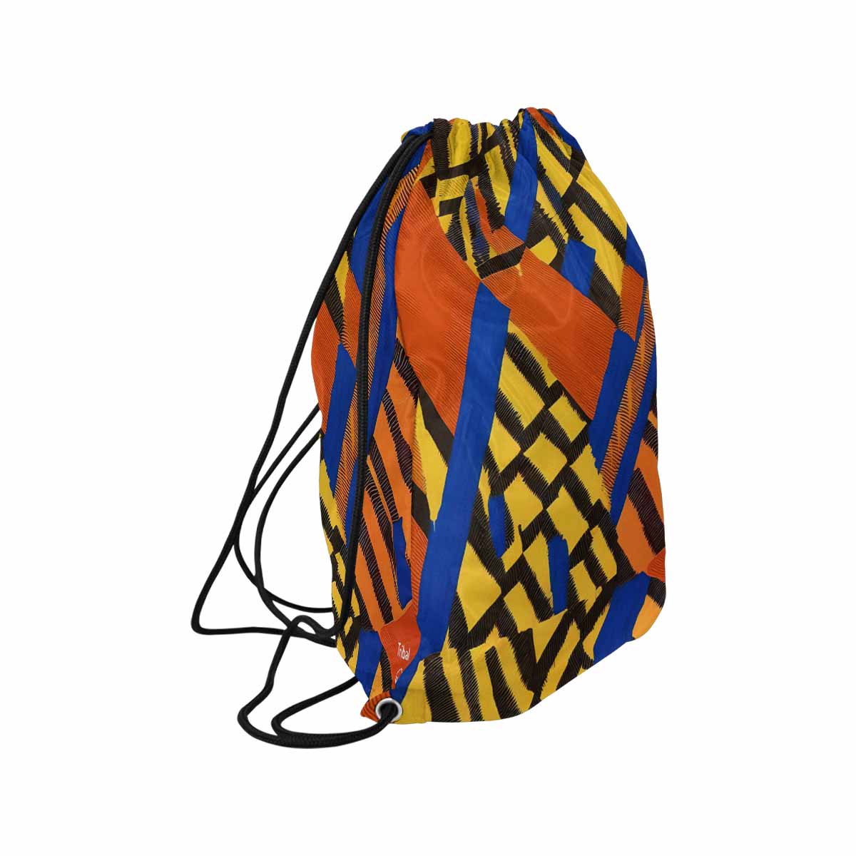 African artsy drawstring sling bag, design 03