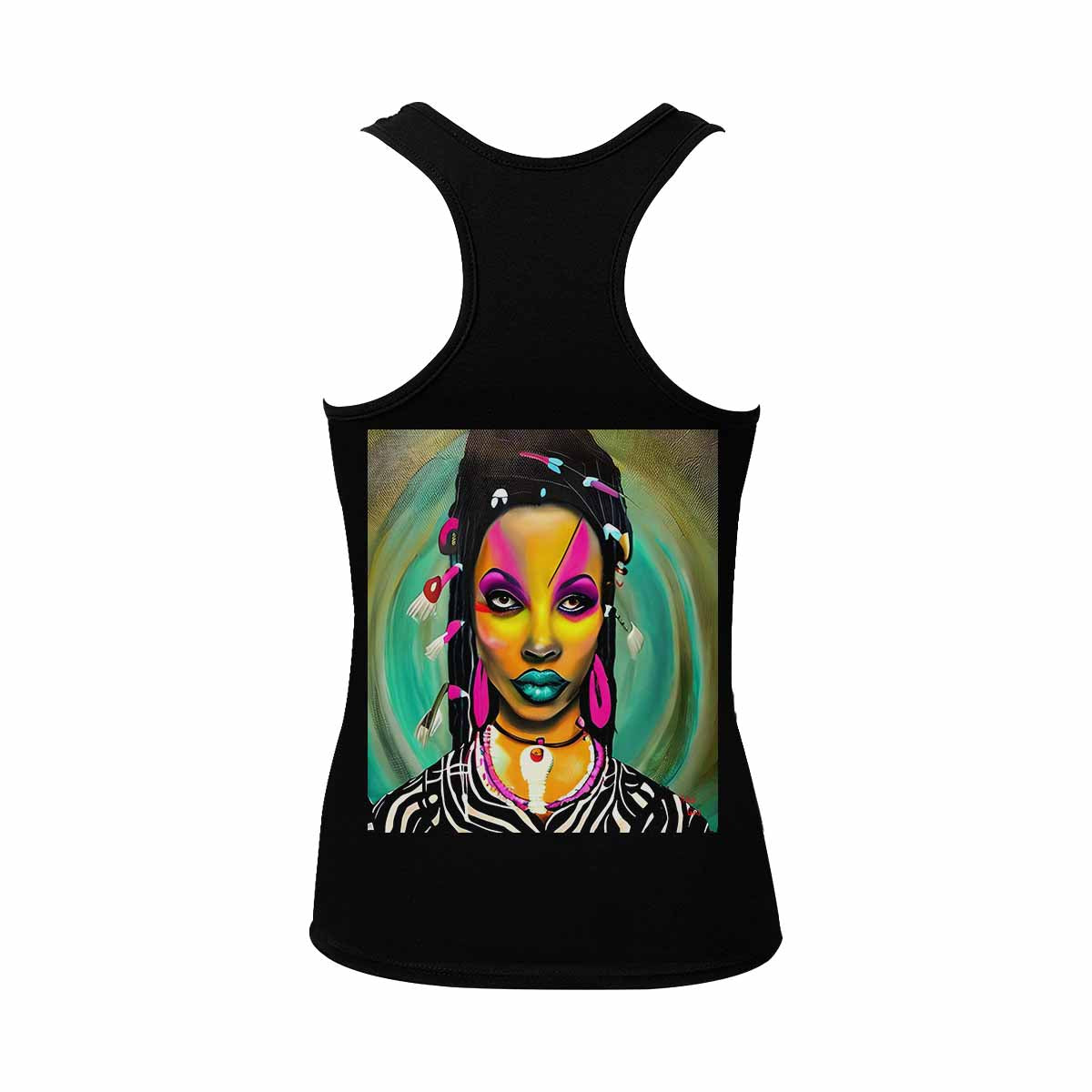 Dreads & Braids, BLACK tank top, cotton, african tribal, full image Fulangiara 33