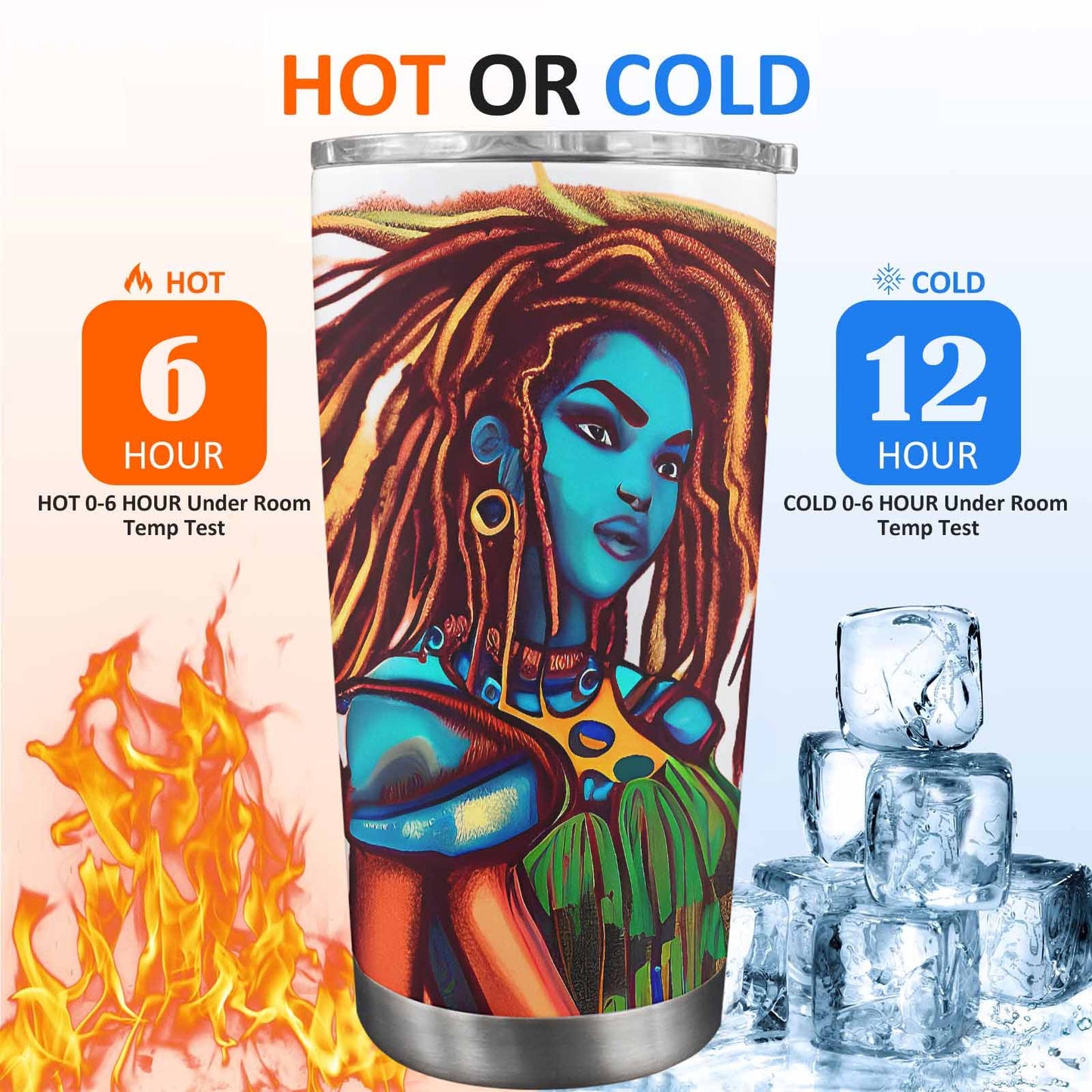 Dreads & Braids, Transparent Tumbler, mug, african tribal, outline BL, Fulangiara 30