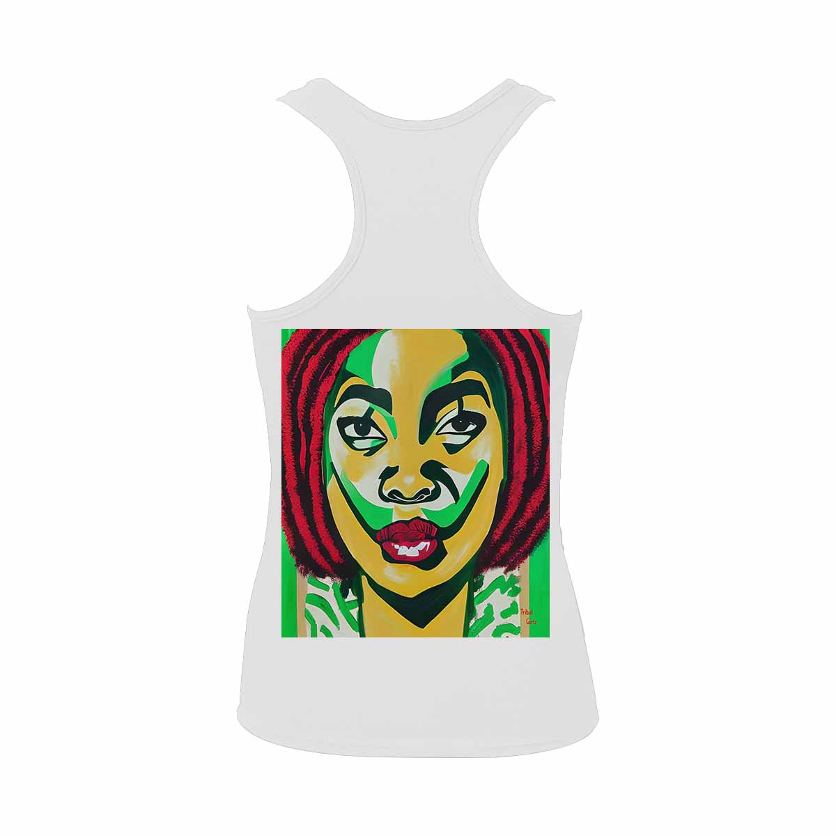 Dreads & Braids, WHITE tank top, cotton, african tribal, full image Fulangiara 50