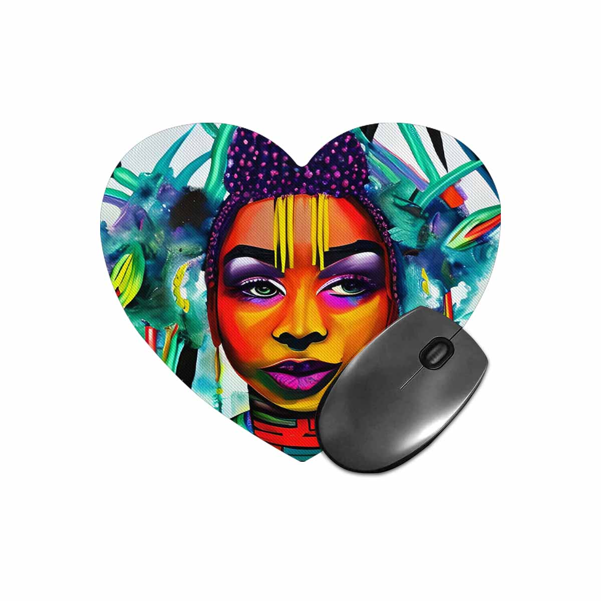 Dreads & Braids, heart shape mouse pad, Fulangiara 35