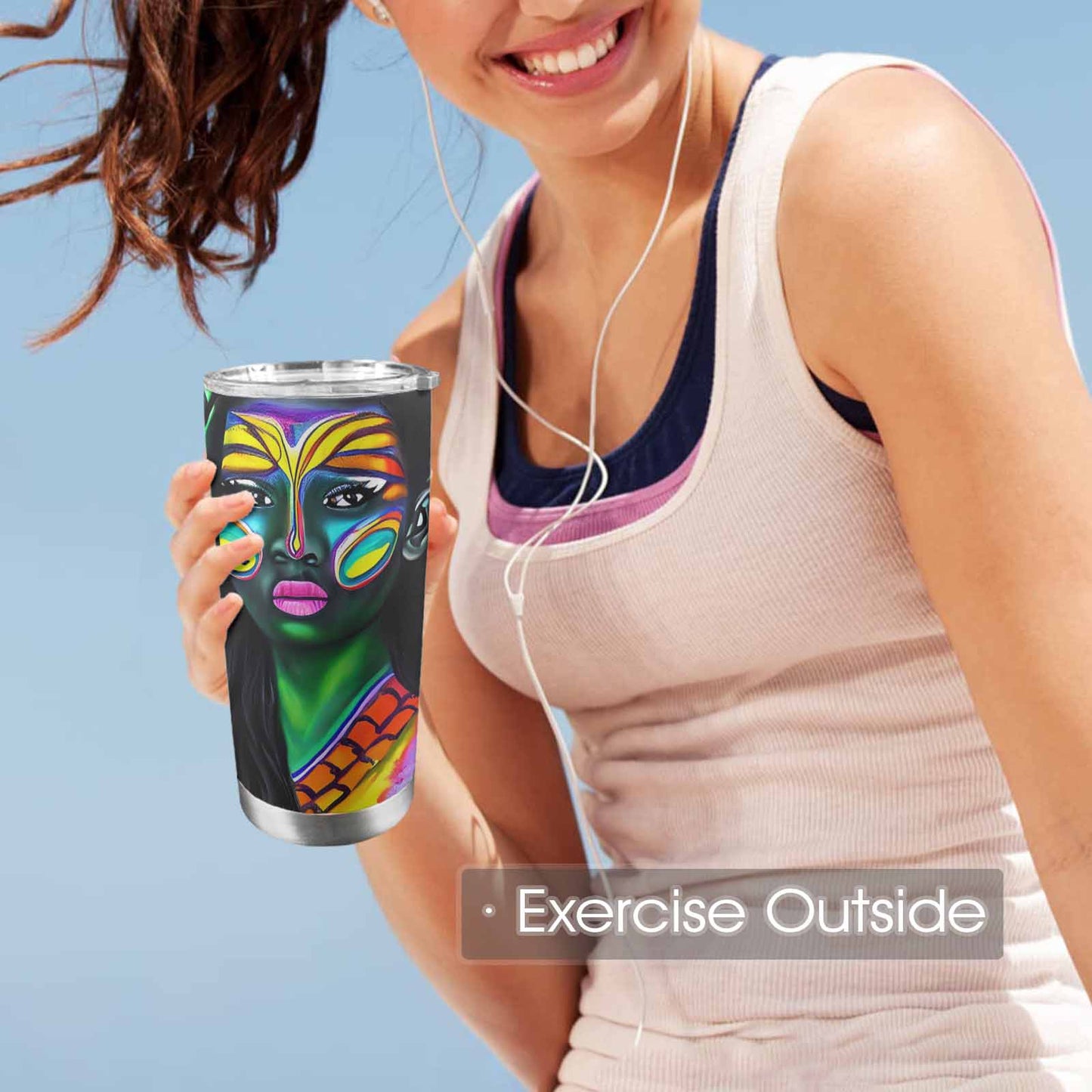 Dreads & Braids, Transparent Tumbler, mug, african tribal, outline MCL, Fulangiara 19