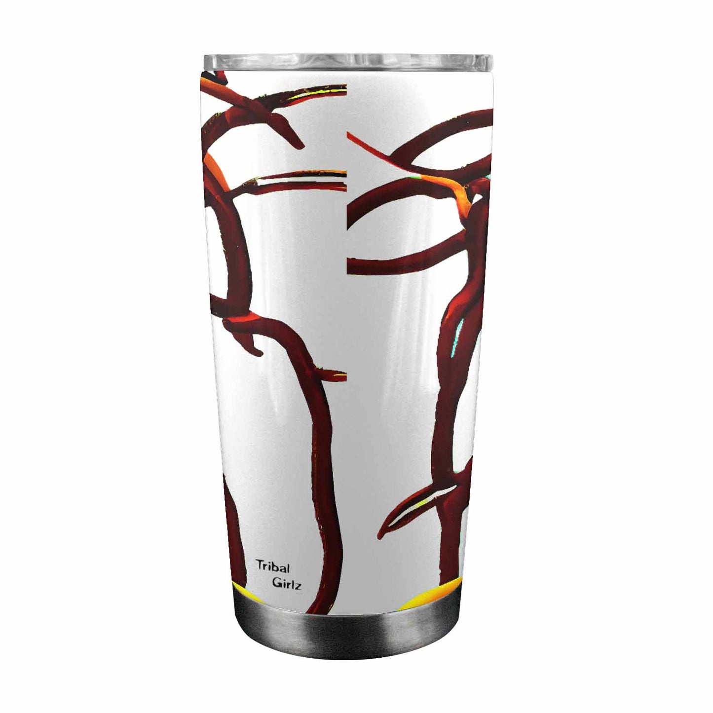 Dreads & Braids, Transparent Tumbler, mug, african tribal, outline BL, Fulangiara 37