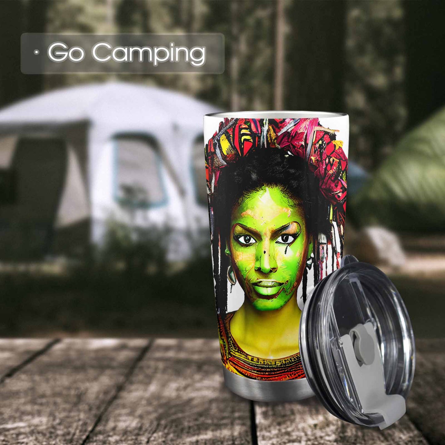 Dreads & Braids, Transparent Tumbler, mug, african tribal, outline MCL, Fulangiara 2