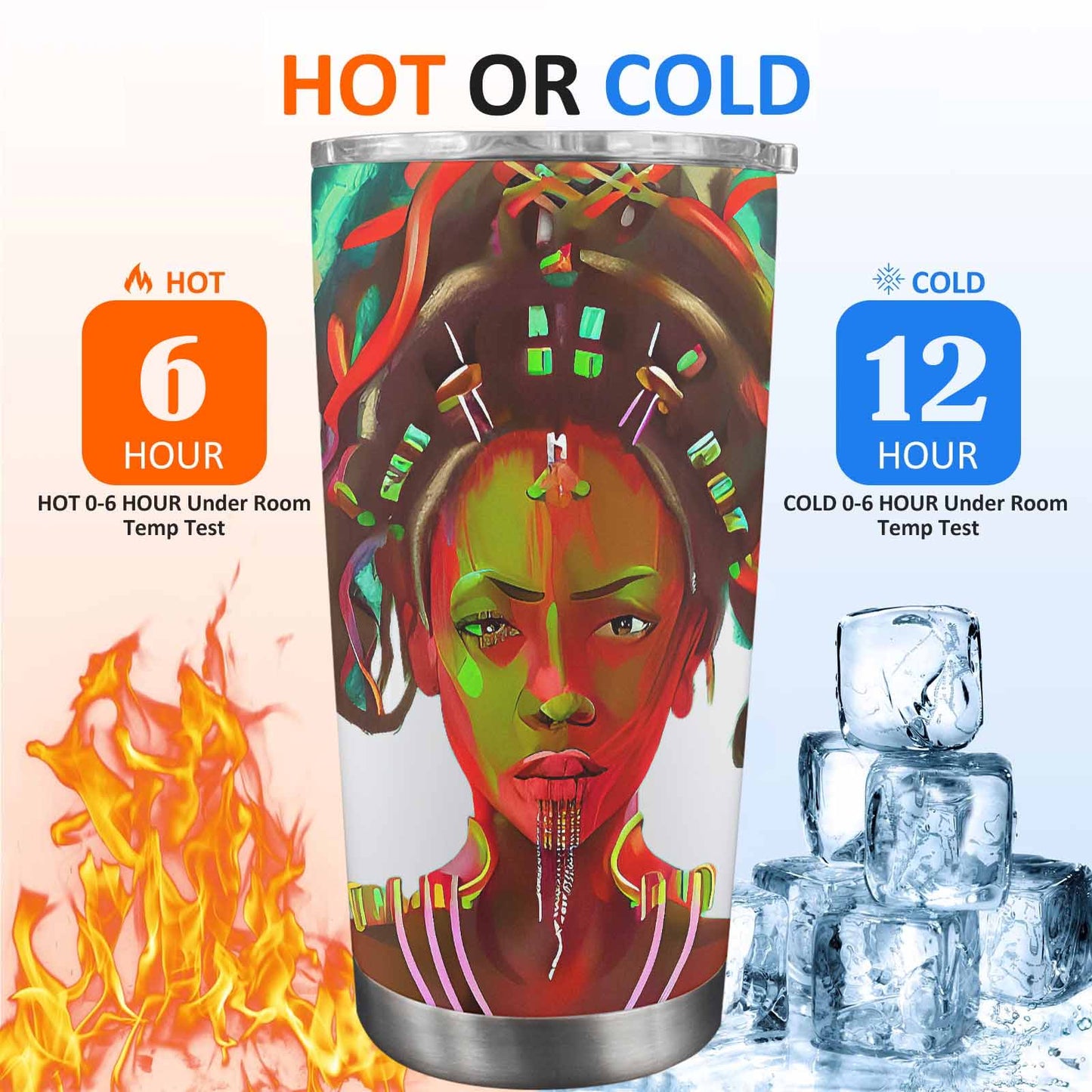 Dreads & Braids, Transparent Tumbler, mug, african tribal, outline BL, Fulangiara 39