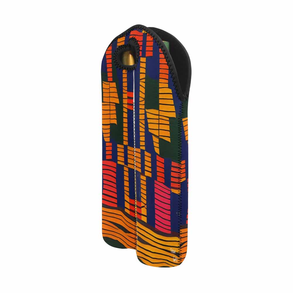 African Art, chic 2 bottle wine bag, design 18