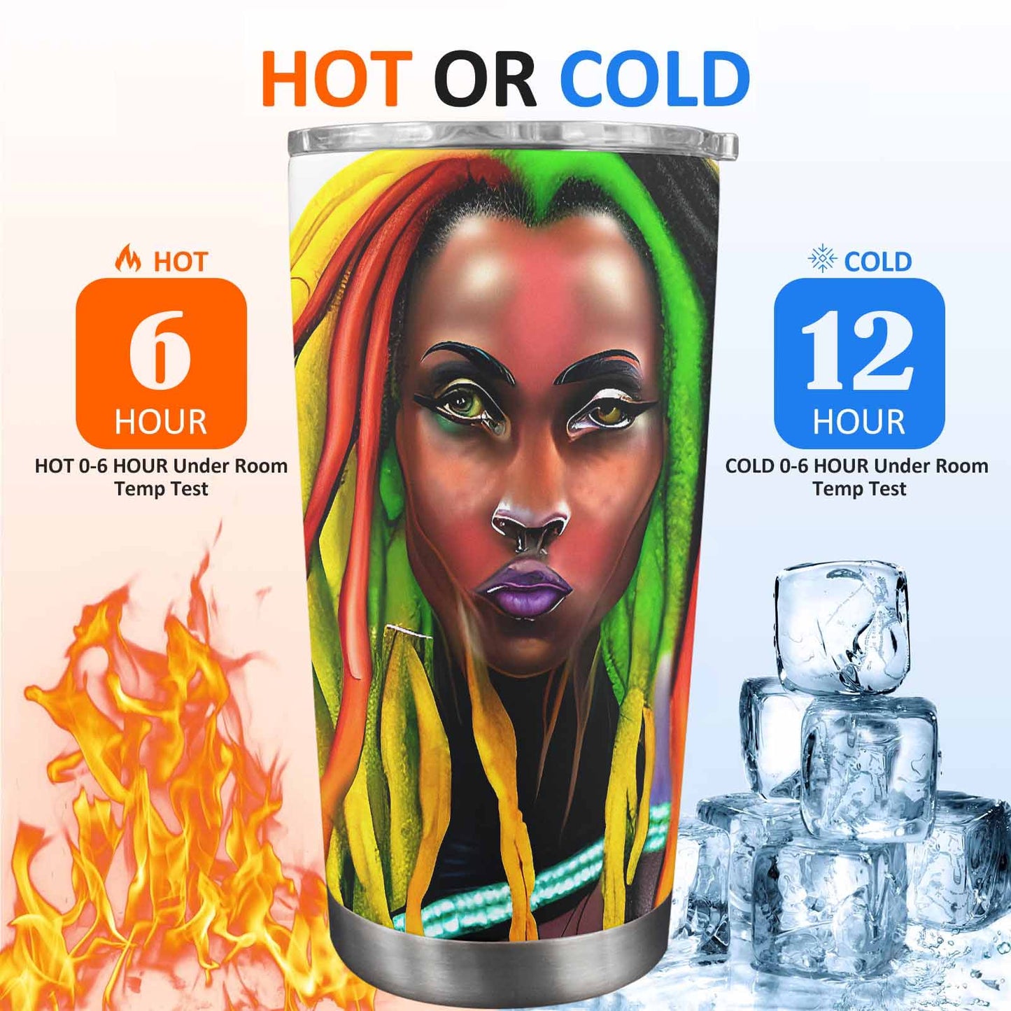 Dreads & Braids, Transparent Tumbler, mug, african tribal, outline BL, Fulangiara 25