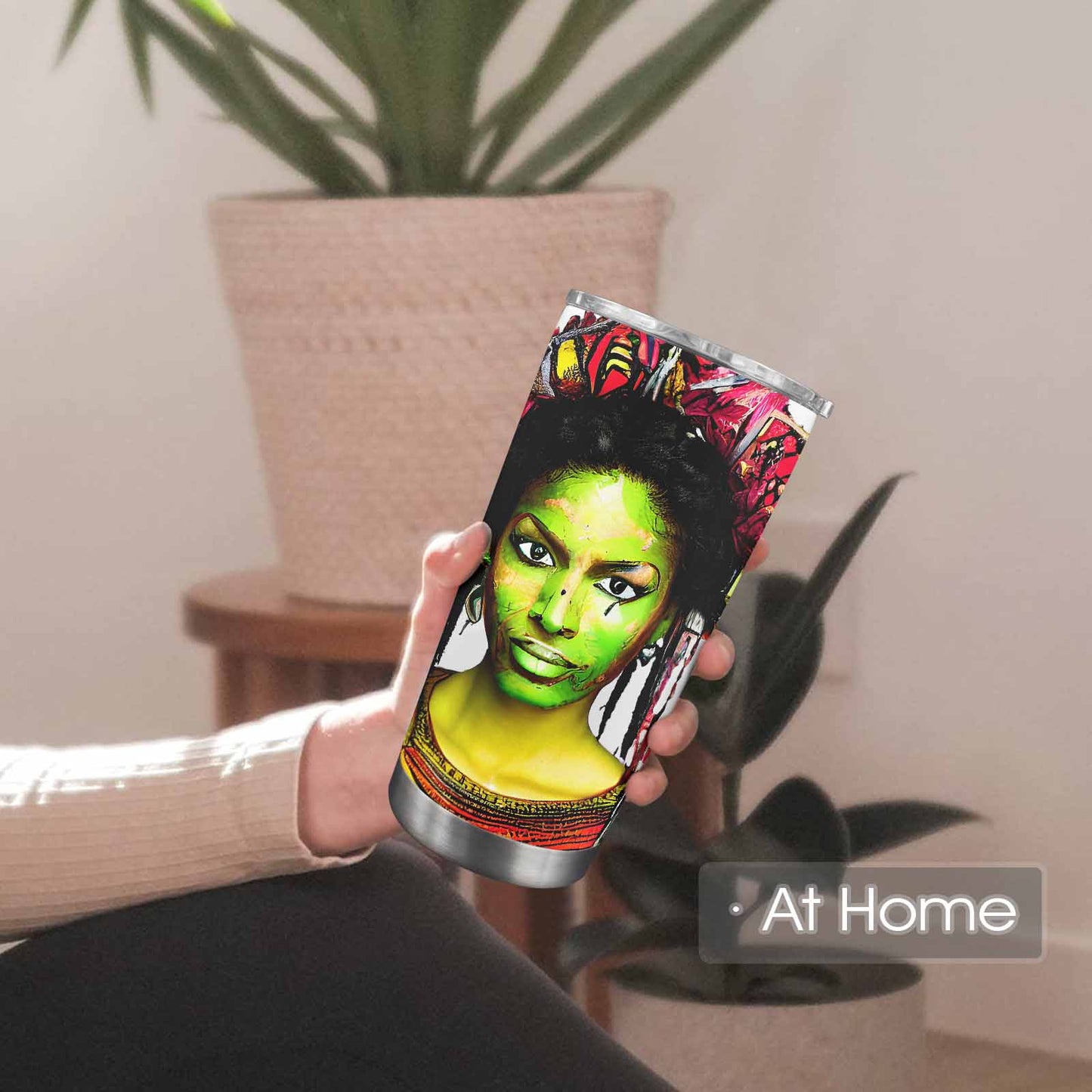 Dreads & Braids, Transparent Tumbler, mug, african tribal, outline MCL, Fulangiara 2