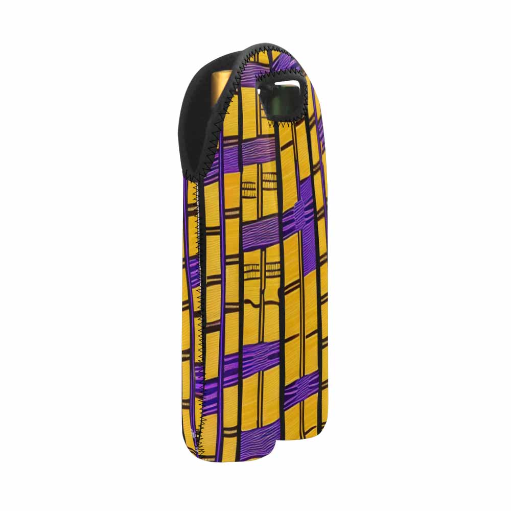 African Art, chic 2 bottle wine bag, design 34