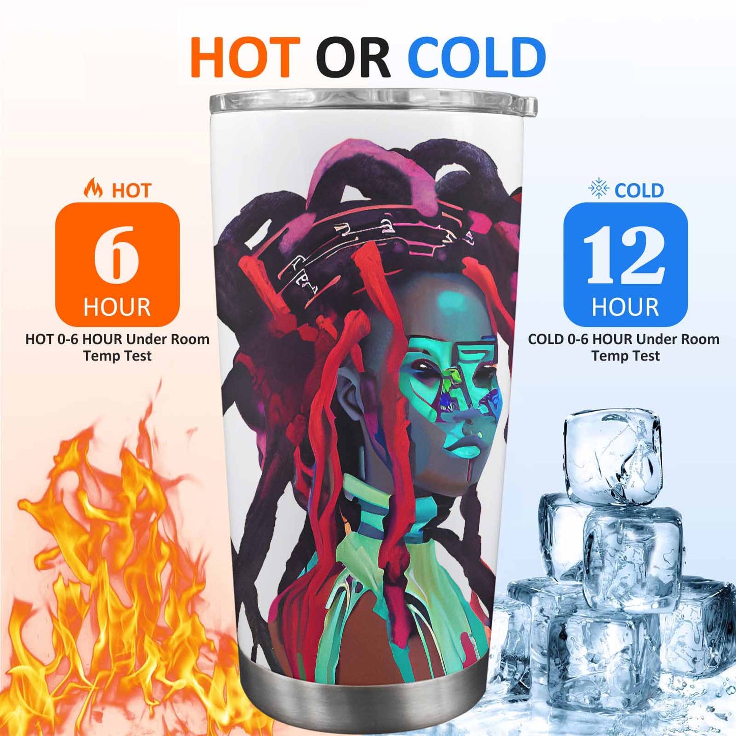 Dreads & Braids, Transparent Tumbler, mug, african tribal, outline BL, Fulangiara 7