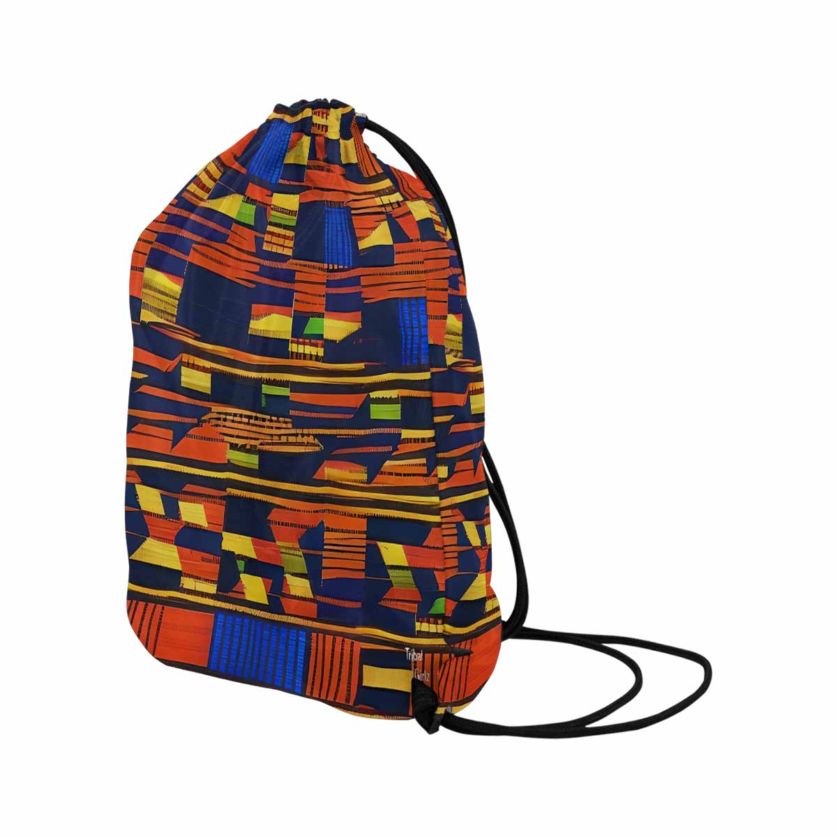 African artsy drawstring sling bag, design 08