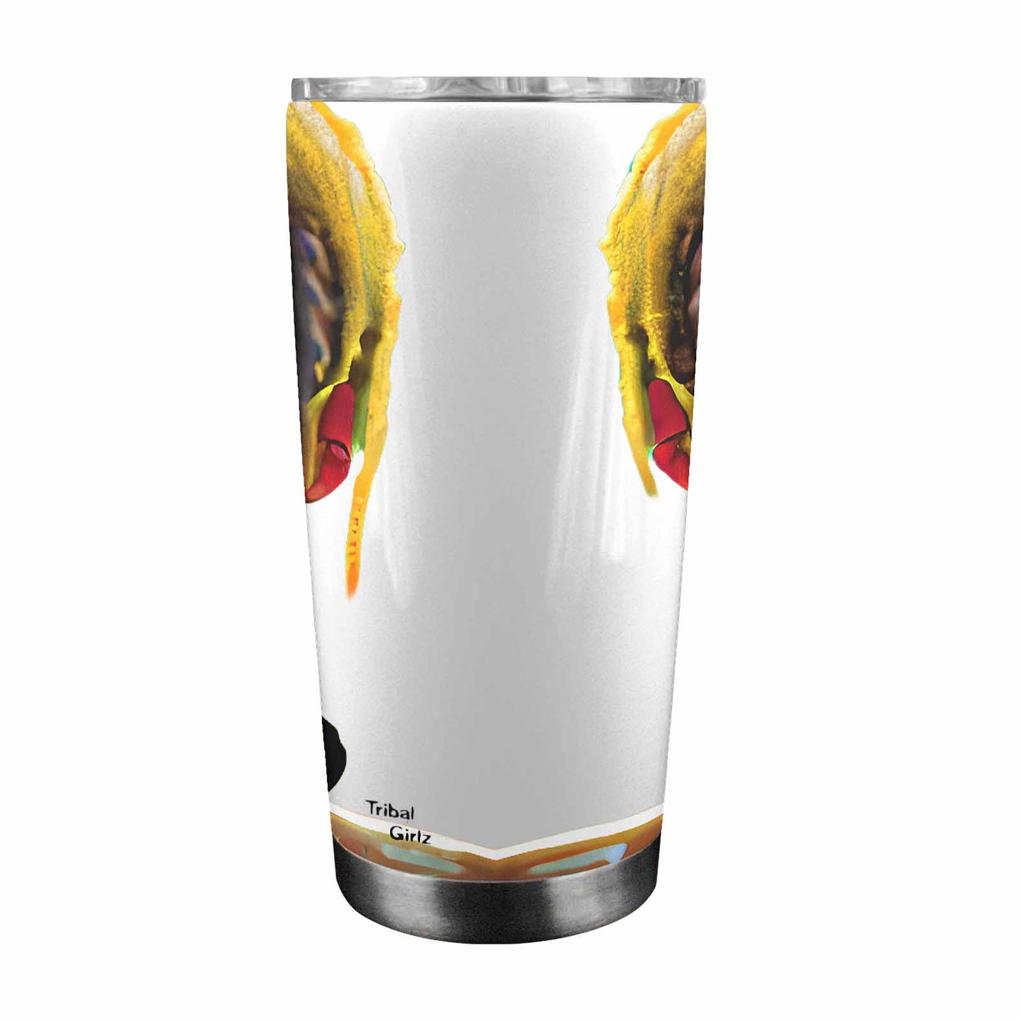Dreads & Braids, Transparent Tumbler, mug, african tribal, outline BL, Fulangiara 41