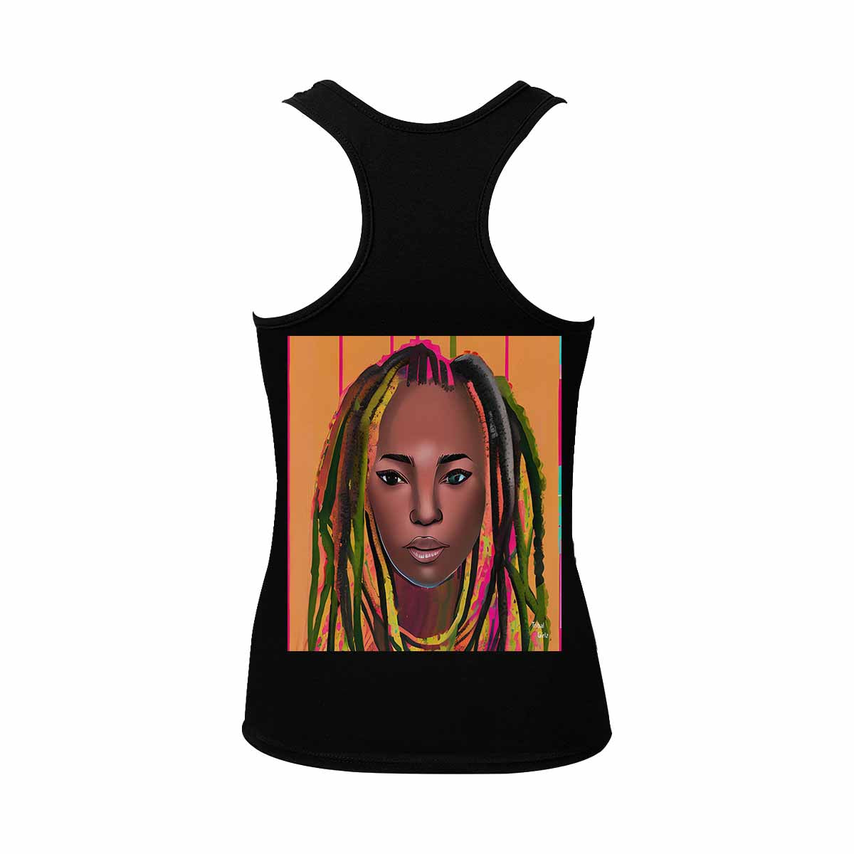 Dreads & Braids, BLACK tank top, cotton, african tribal, full image Fulangiara 12