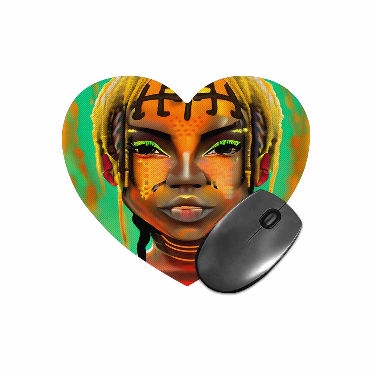 Dreads & Braids, heart shape mouse pad, Fulangiara 41