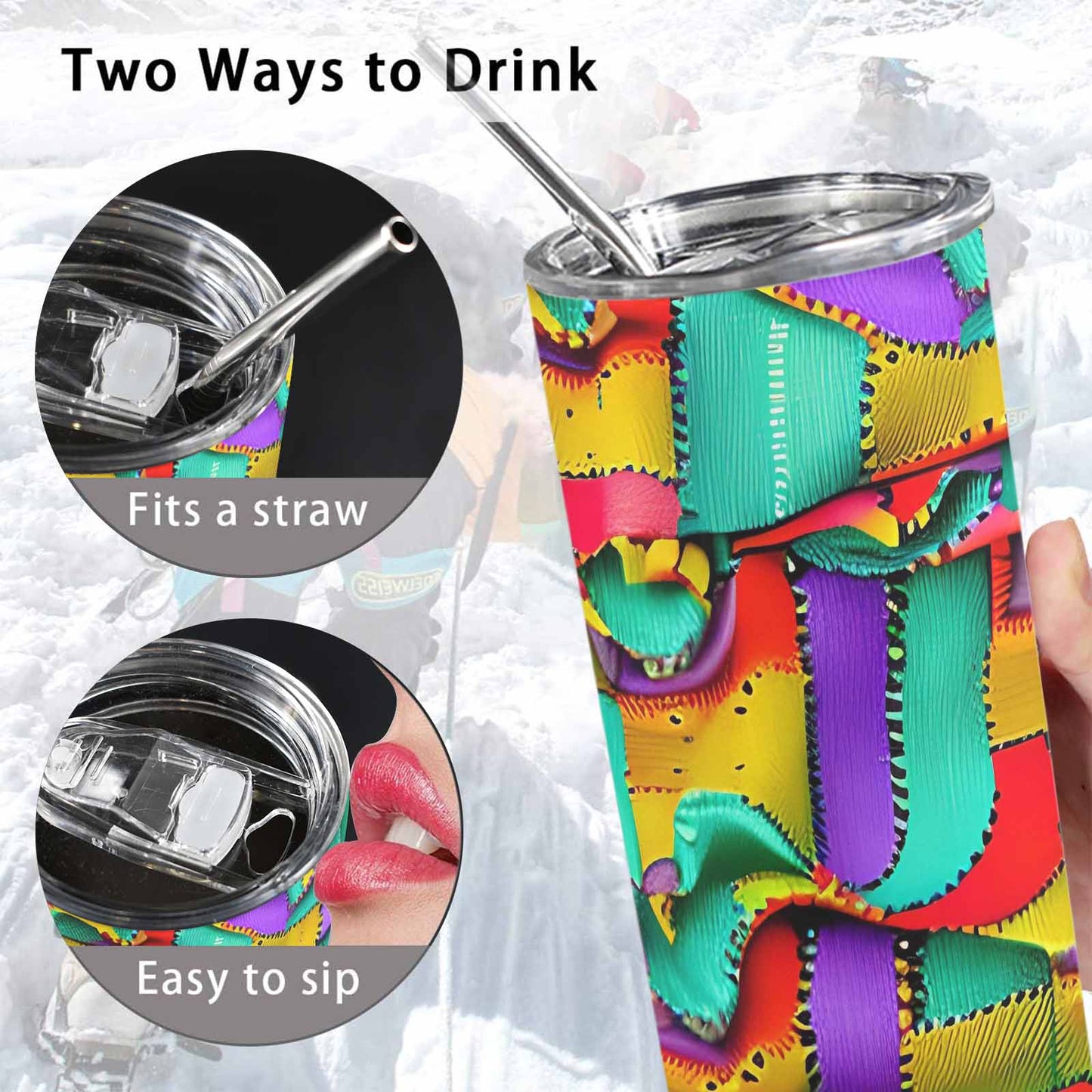 African Art, tall stainless steel insulated tumbler, travel mug, design 05