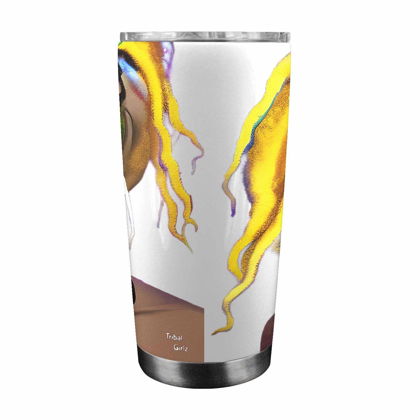 Dreads & Braids, Transparent Tumbler, mug, african tribal, outline MCL, Fulangiara 1