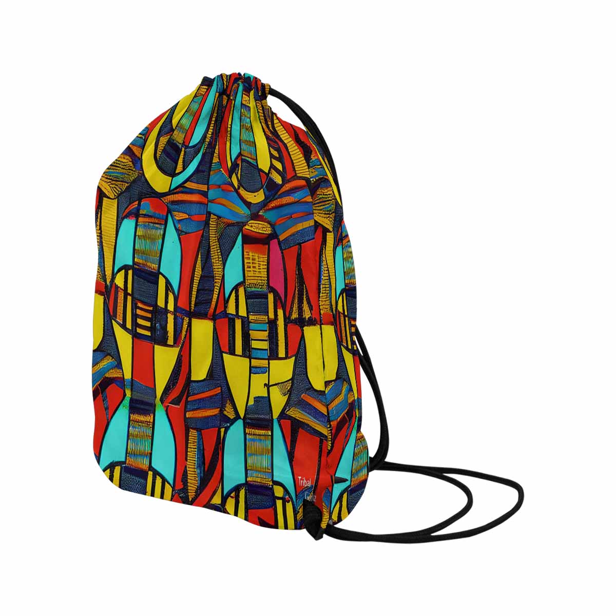 African artsy drawstring sling bag, design 02