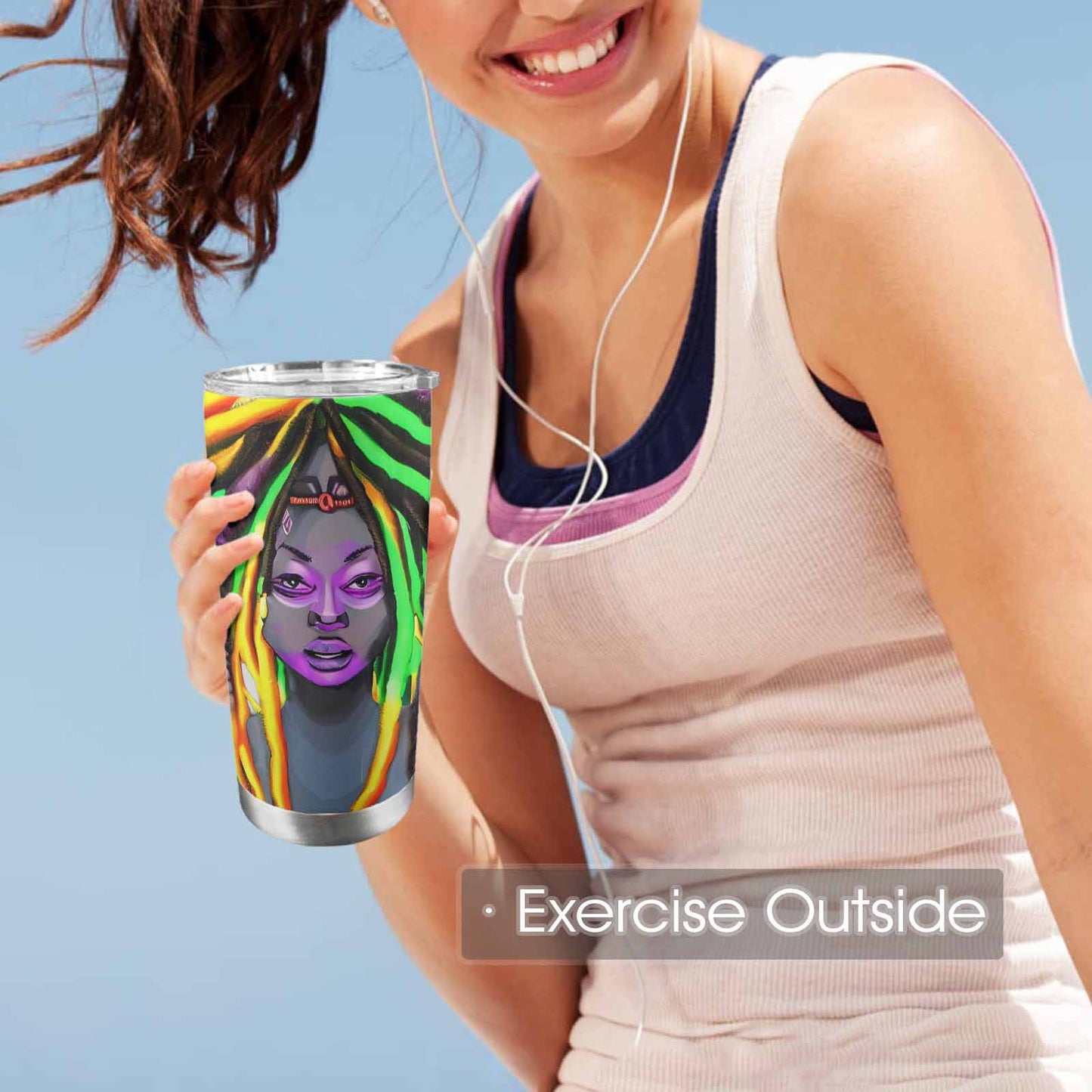 Dreads & Braids, Transparent Tumbler, mug, african tribal, outline MCL, Fulangiara 28