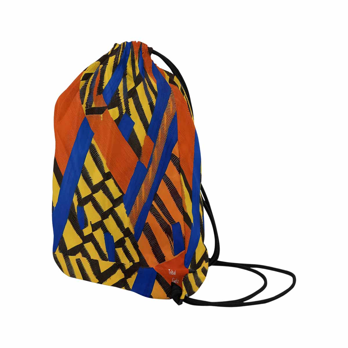 African artsy drawstring sling bag, design 03