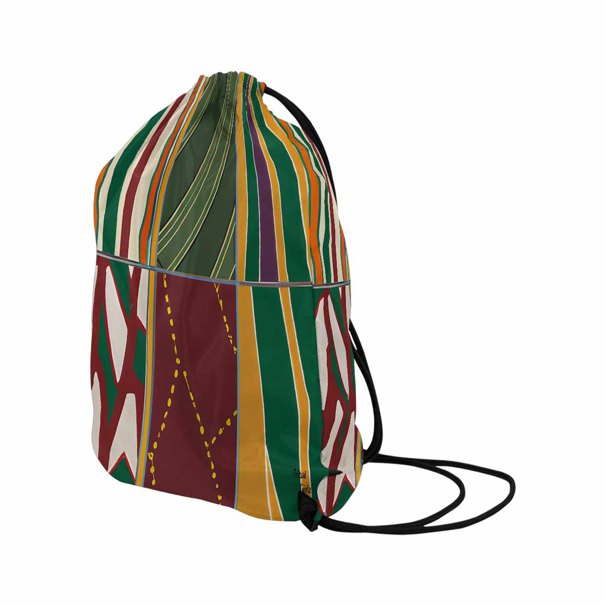 African artsy drawstring sling bag, design 43
