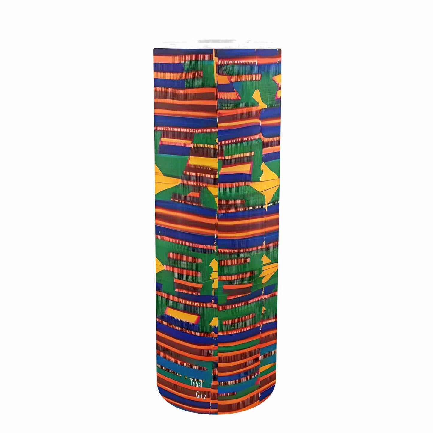 African Art, tall stainless steel insulated tumbler, travel mug, design 07