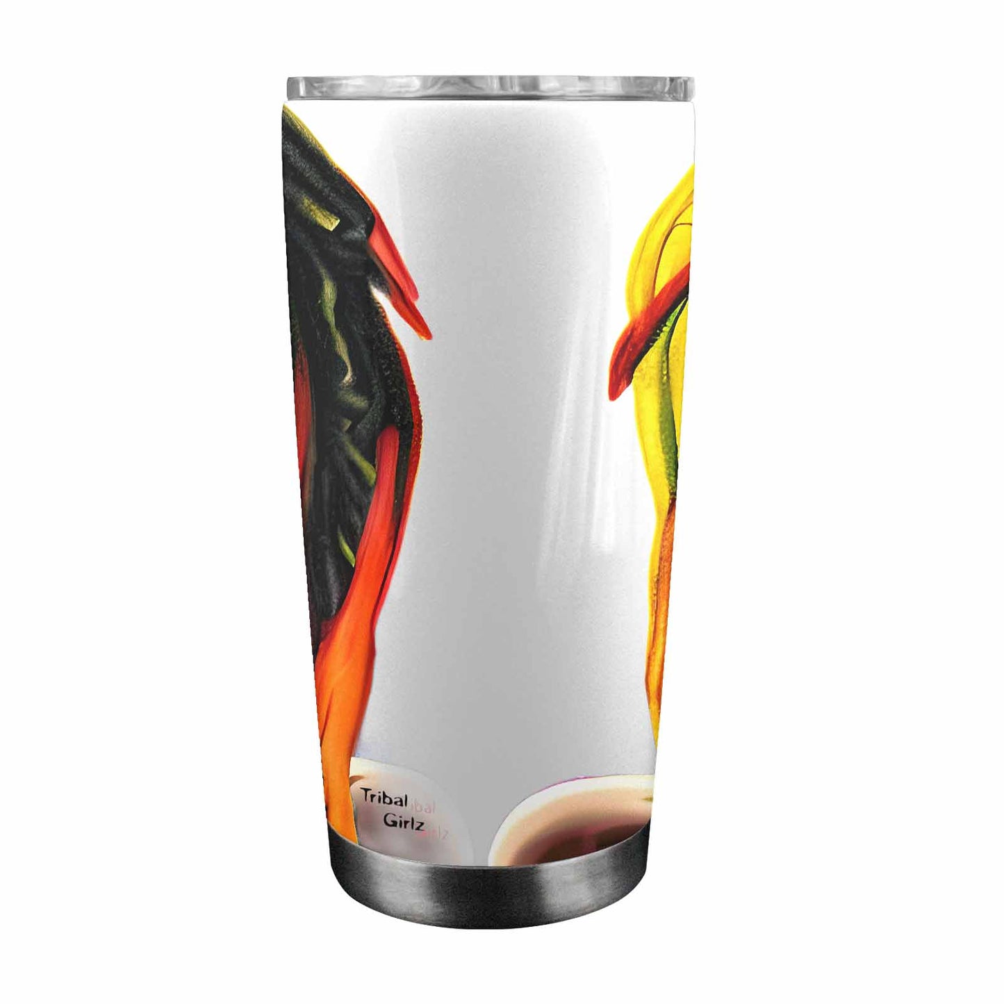 Dreads & Braids, Transparent Tumbler, mug, african tribal, outline BL, Fulangiara 25