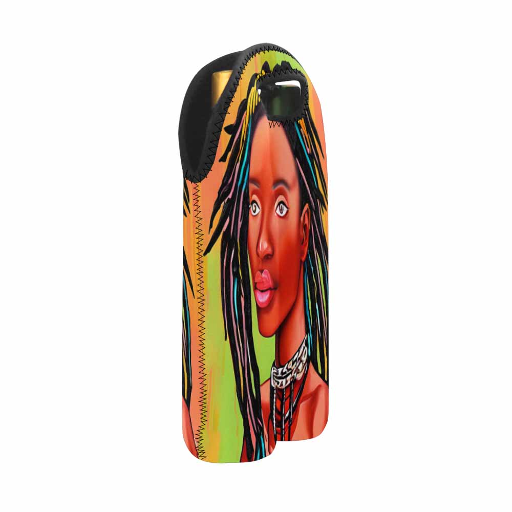 Dreads & Braids, 2 bottle wine bag, picnic or gift, african tribalgirlz Fulangiara 13