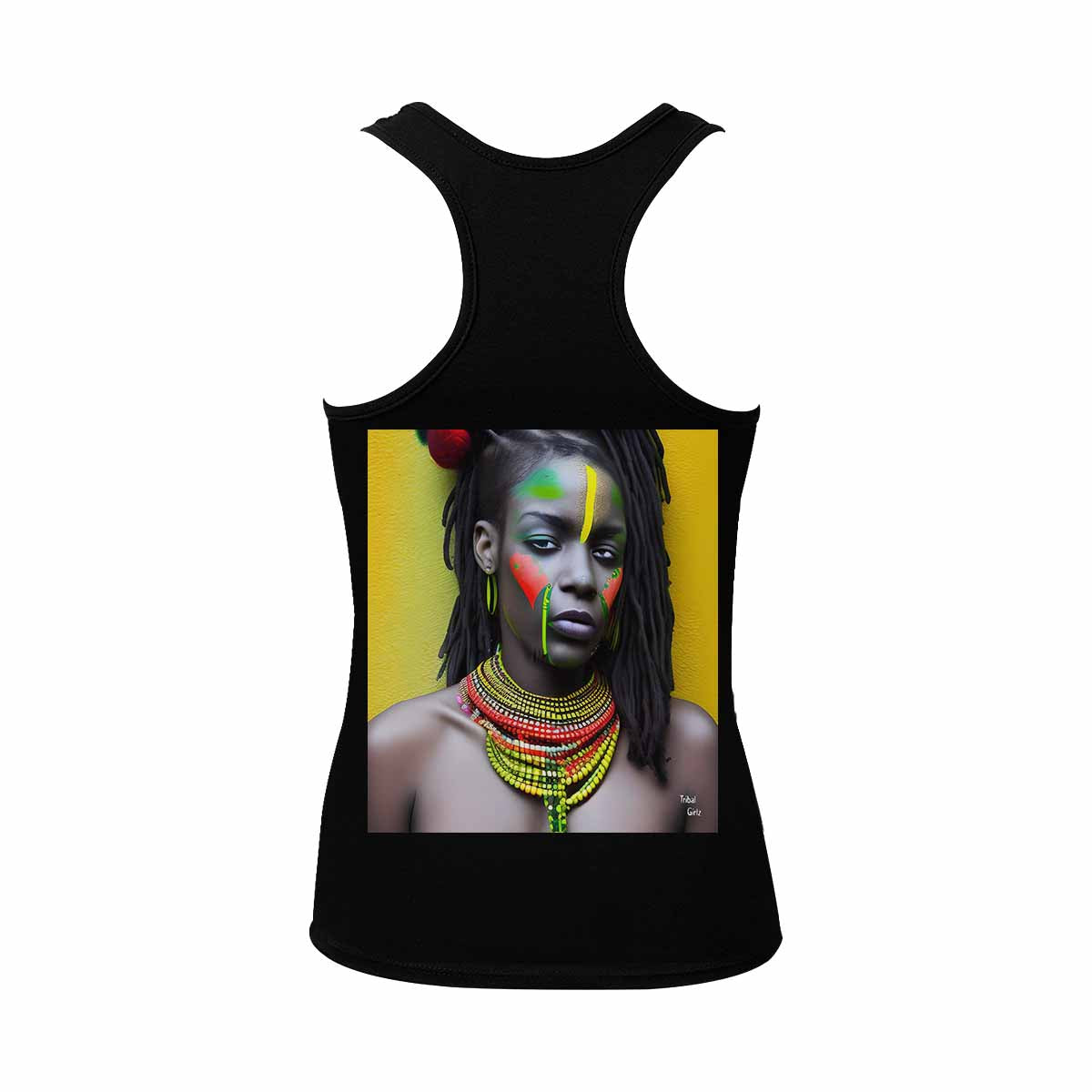 Dreads & Braids, BLACK tank top, cotton, african tribal, full image Fulangiara 42