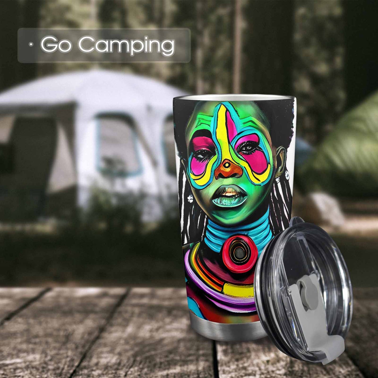 Dreads & Braids, Transparent Tumbler, mug, african tribal, outline MCL, Fulangiara 17