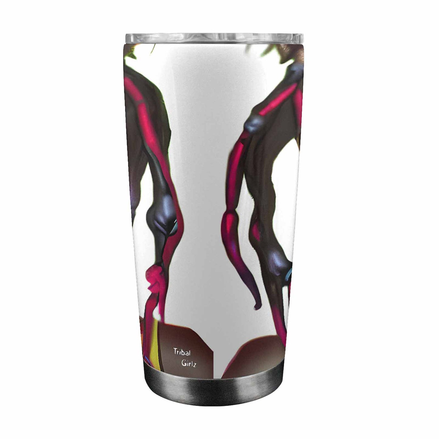 Dreads & Braids, Transparent Tumbler, mug, african tribal, outline MCL, Fulangiara 31