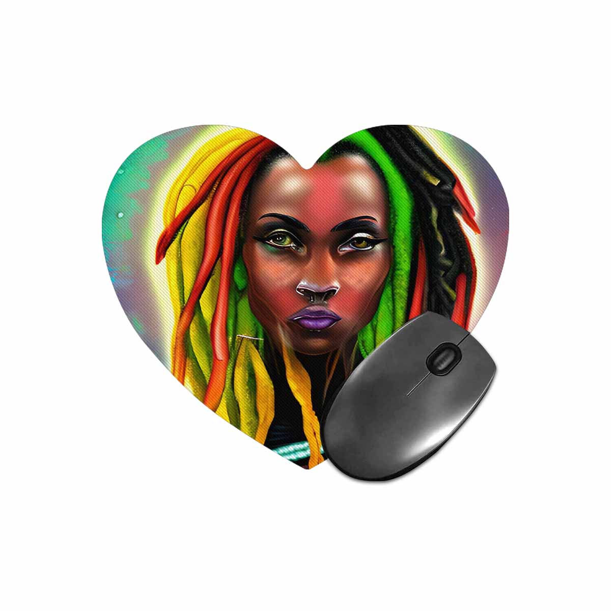 Dreads & Braids, heart shape mouse pad, Fulangiara 25