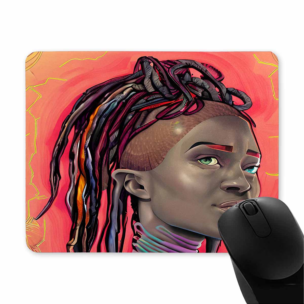 Dreads & Braids, 9 x 7 in amazing design mouse pad, Fulangiara 40