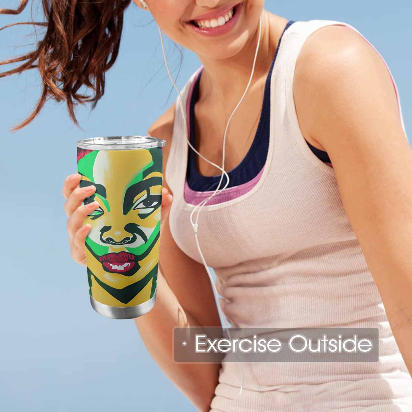 Dreads & Braids, Transparent Tumbler, mug, african tribal, outline BL, Fulangiara 50