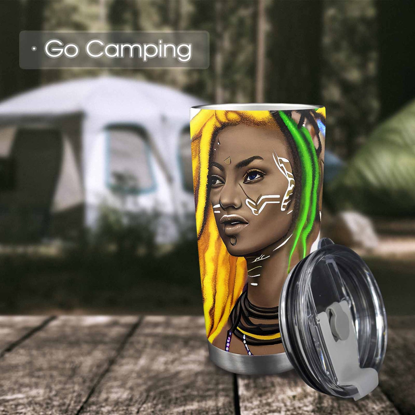 Dreads & Braids, Transparent Tumbler, mug, african tribal, outline MCL, Fulangiara 1