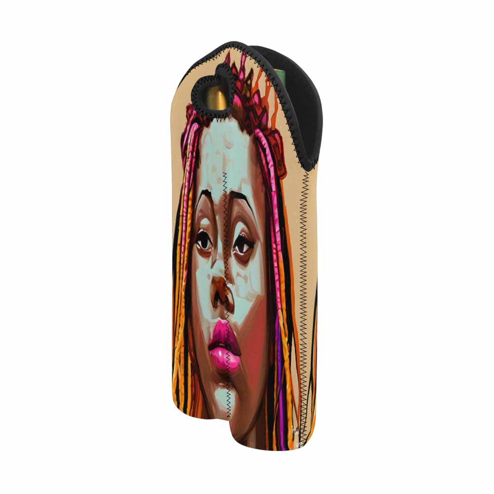 Dreads & Braids, 2 bottle wine bag, picnic or gift, african tribalgirlz Fulangiara 11